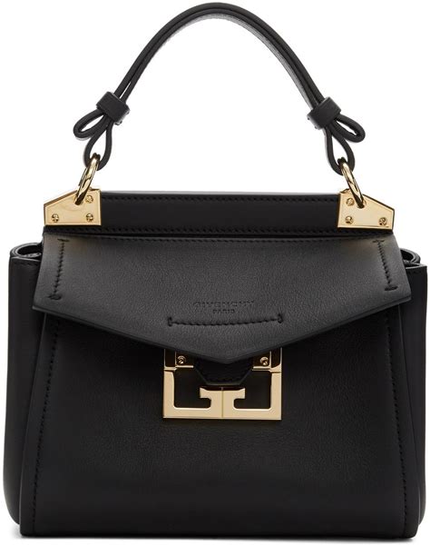 Givenchy Mini Mystic Leather Top Handle Bag in Black 